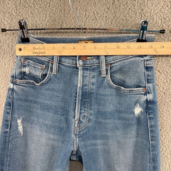 Mother The Tripper Ankle Fray High Rise Flare Jeans in Play Like A Pirate - Picture 7 of 16